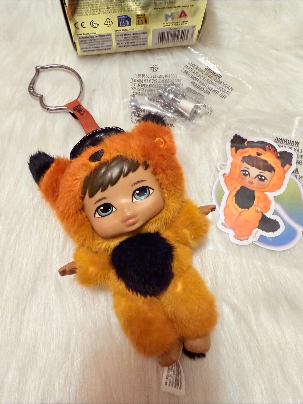 Bratz Bratziez Iconz Dylan Keychain in Orange Fox Outfit